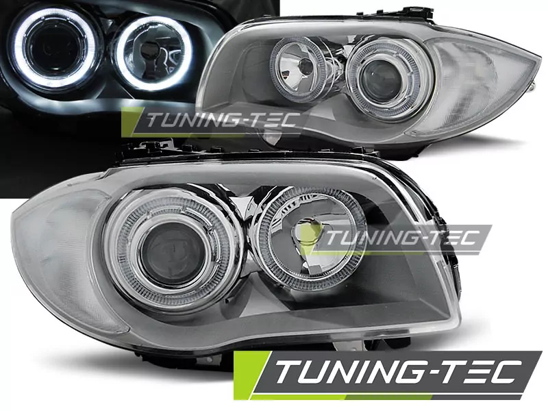 Headlights Angel Eyes Chrome Fits Bmw 1 E87/e81/82/88 04-11