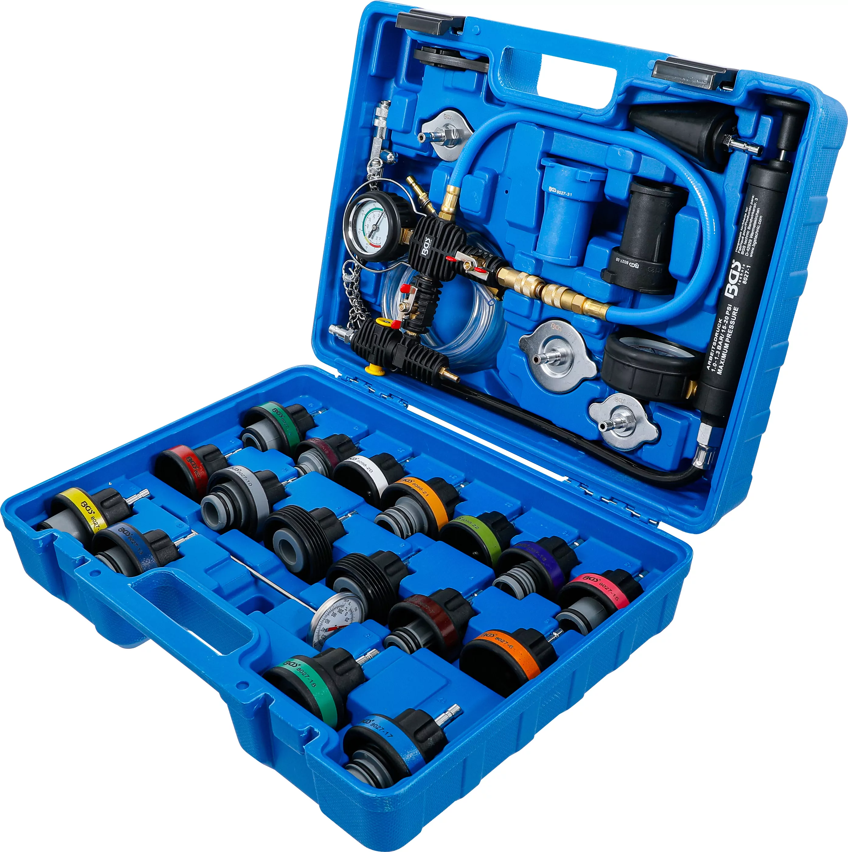 Kühlsystem-Abdrück-Satz | inkl. Befüllsystem | 28-tlg.