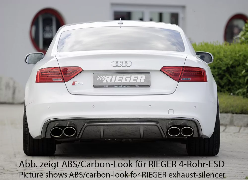 Rieger Heckeinsatz für Audi A5 S5 (B8/B81) - Coupé 10.11-06.16 (ab Facelift) schwarz glanz
