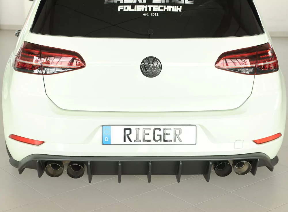 Rieger Heckeinsatz matt schwarz für VW Golf 7 R 5-tür. 02.17- (ab Facelift)