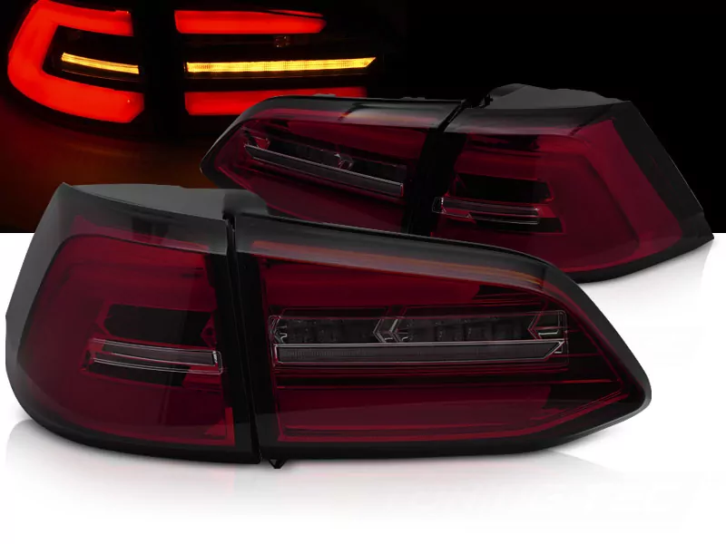 Led Tail Lights Red Smoke Seq Fits Vw Golf 7 17-19 Sw