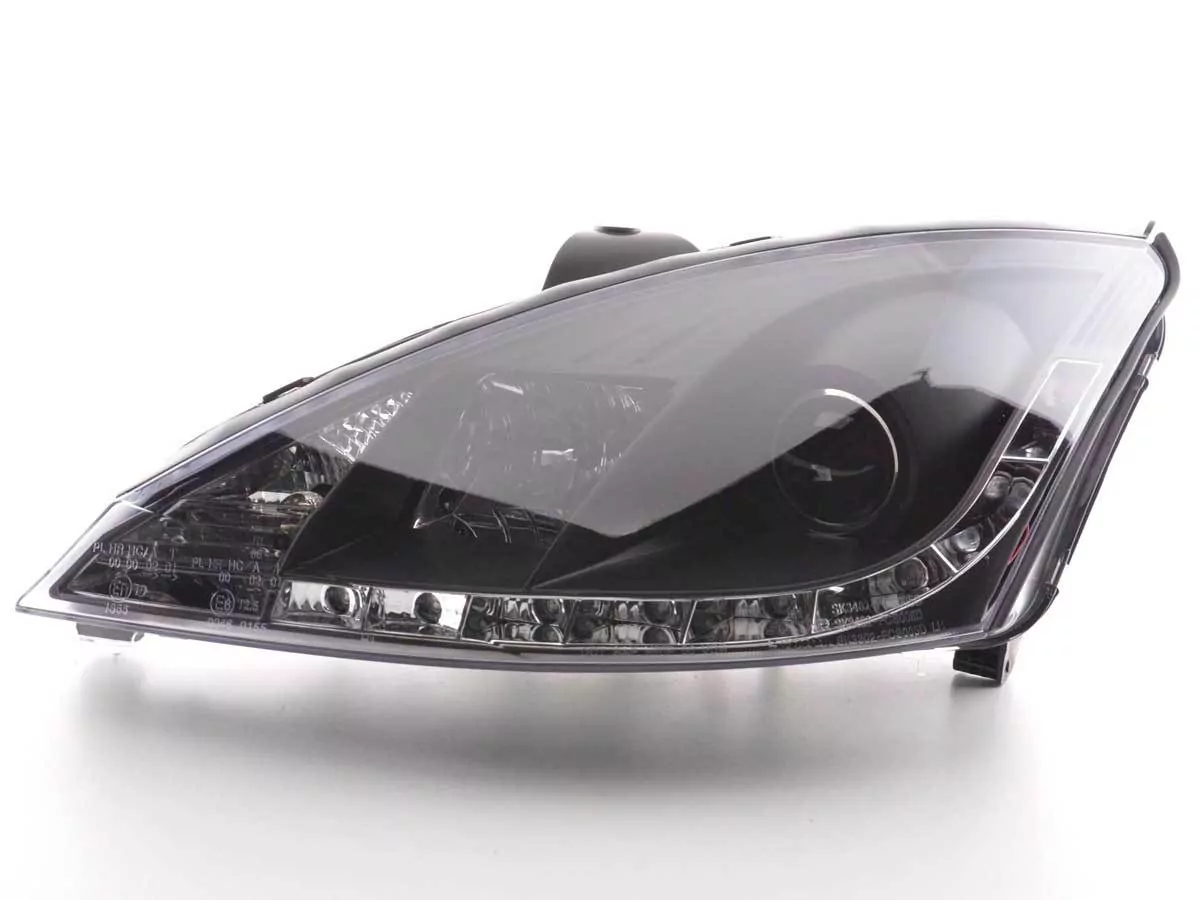 Scheinwerfer Set Daylight LED TFL-Optik Ford Focus 3/4/5-trg. Bj. 01-04 schwarz