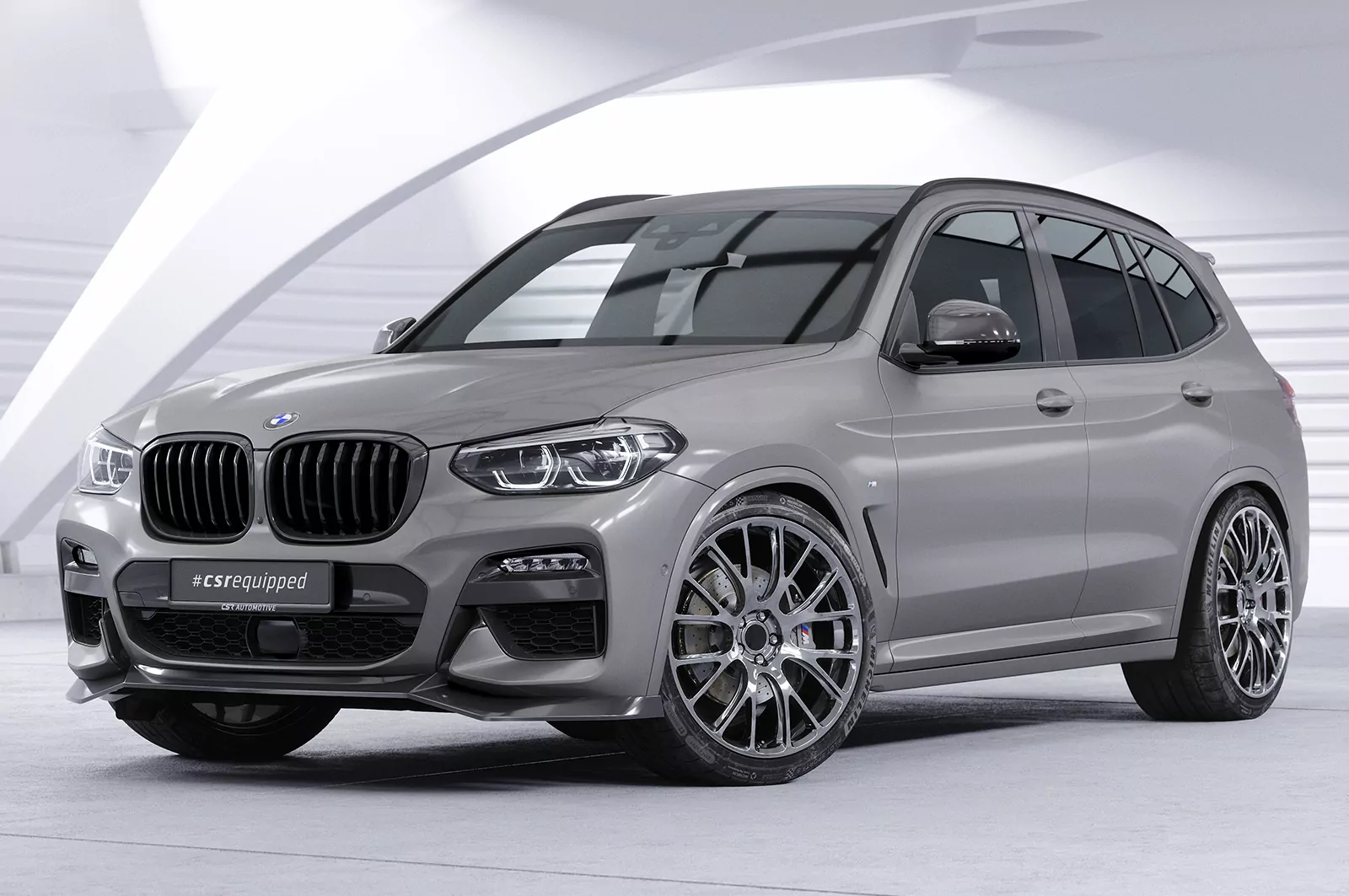 Cup-Spoilerlippe mit ABE für BMW X3 G01 / X4 G02 M-Paket CSL642 Schwarz Strukturiert