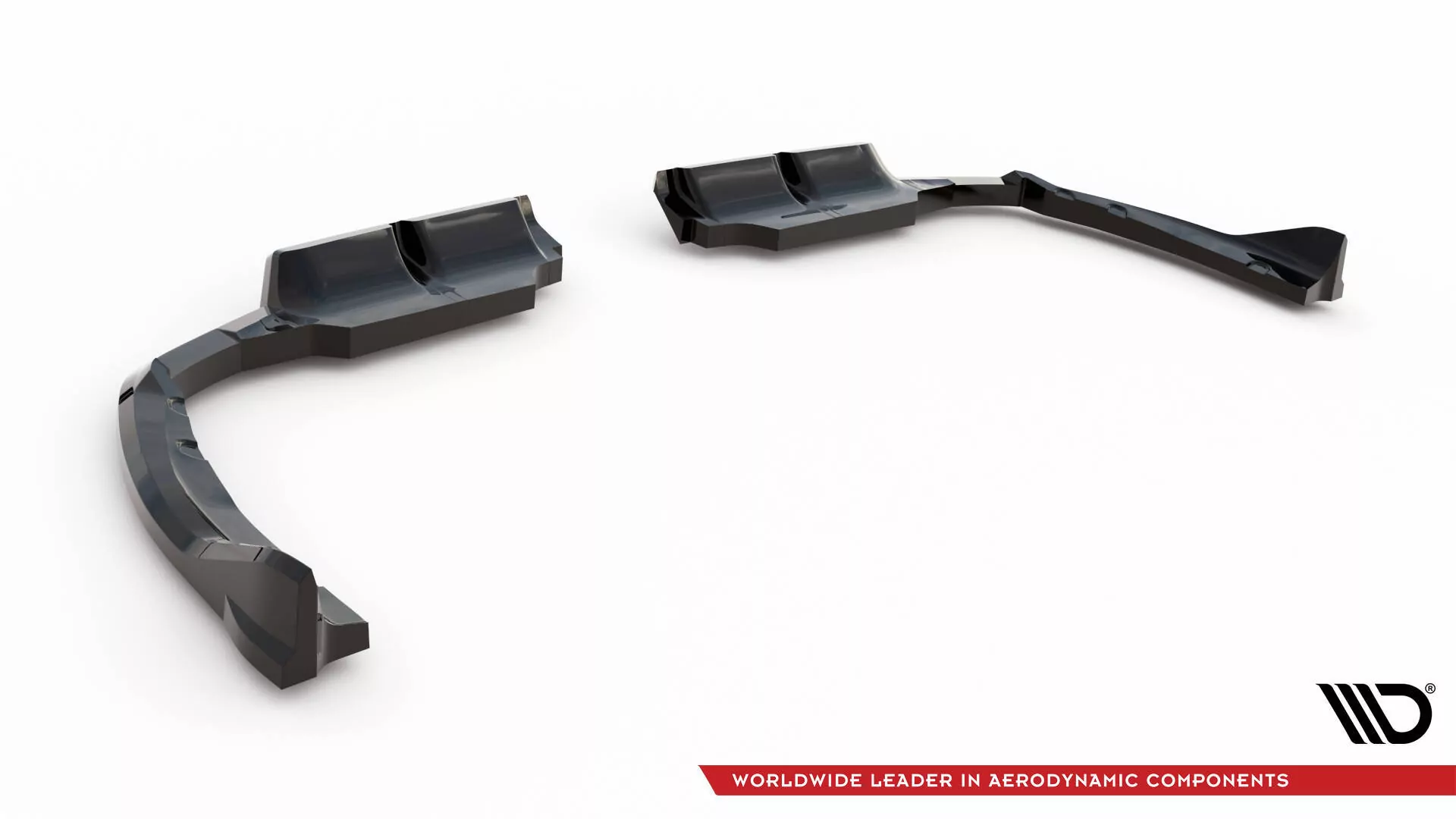 Hinten Splitter (mit Einem Vertikalem Balken) BMW XM G09 Schwarz Hochglanz