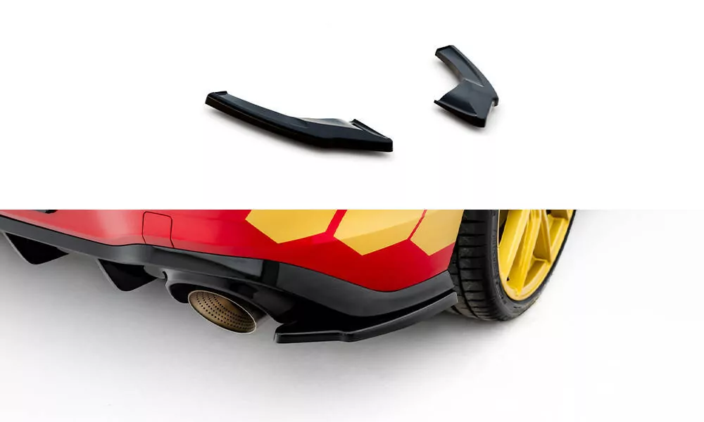 Heck Ansatz Flaps Diffusor V.2 Für Volkswagen Golf GTI Clubsport Mk8 Facelift Schwarz Hochglanz