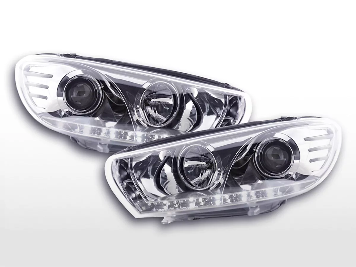 Scheinwerfer Set Daylight LED TFL-Optik VW Scirocco 3 Typ 13 Bj. 08- chrom