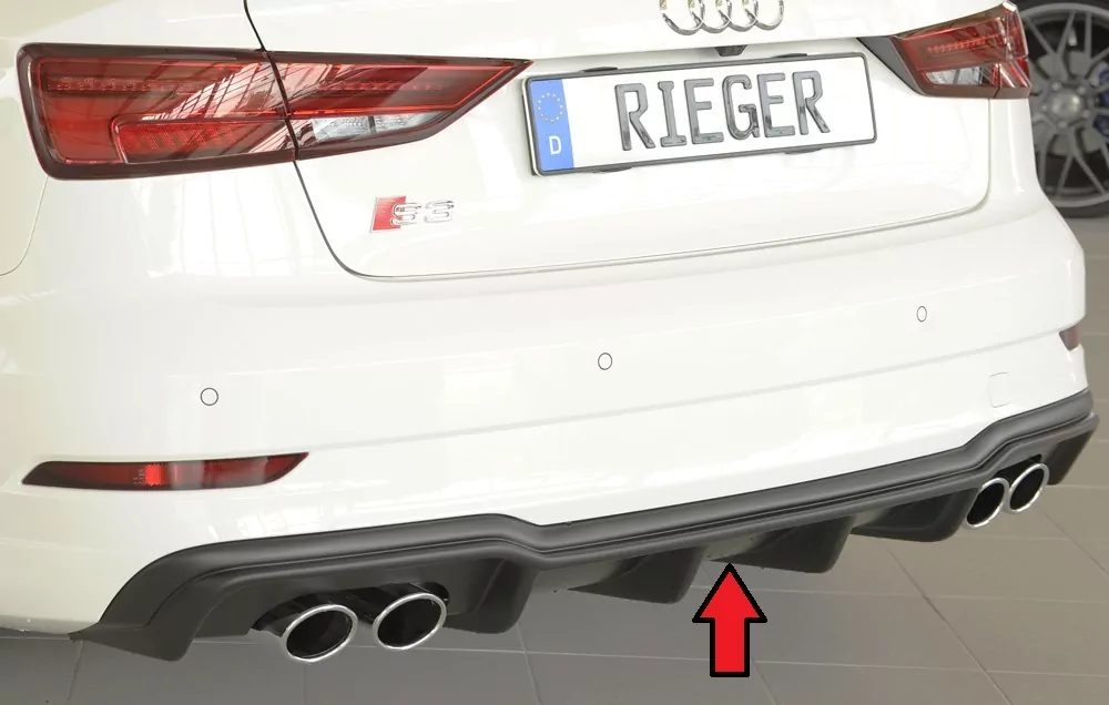 Rieger Heckeinsatz für Audi A3 S3 (8V) | 5-tür. (Limousine 8VS) 09.16- (ab Facelift) nur S3 (8V) Limousine / Cabrio