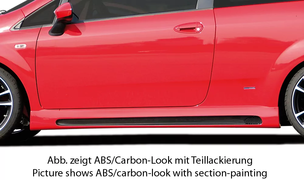 Rieger Seitenschweller rechts    matt schwarz für Fiat Grande Punto (199) 5-tür. 10.05-