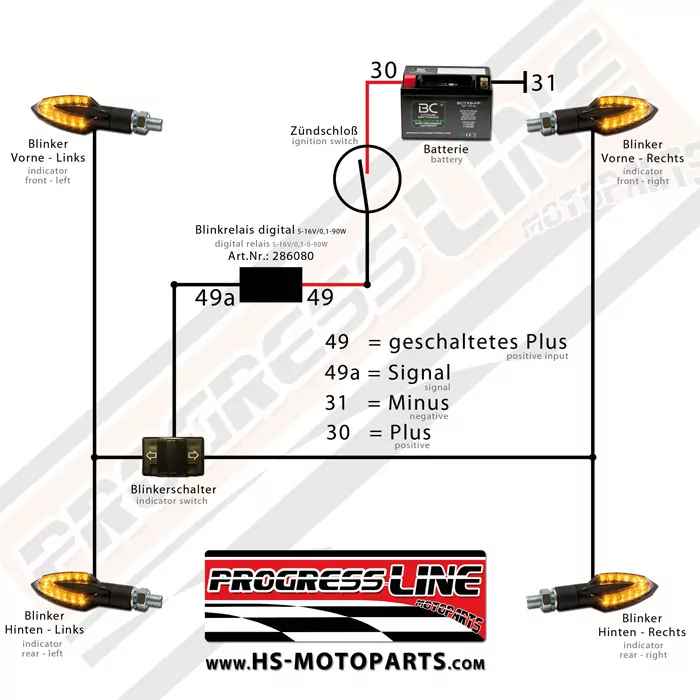 Blinkrelais Digital 5-16v/0,1-90w, Lastunabhängig, 10 Amp, L 20 X B 15 X H 10 Mm, Inkl. Rundstecker