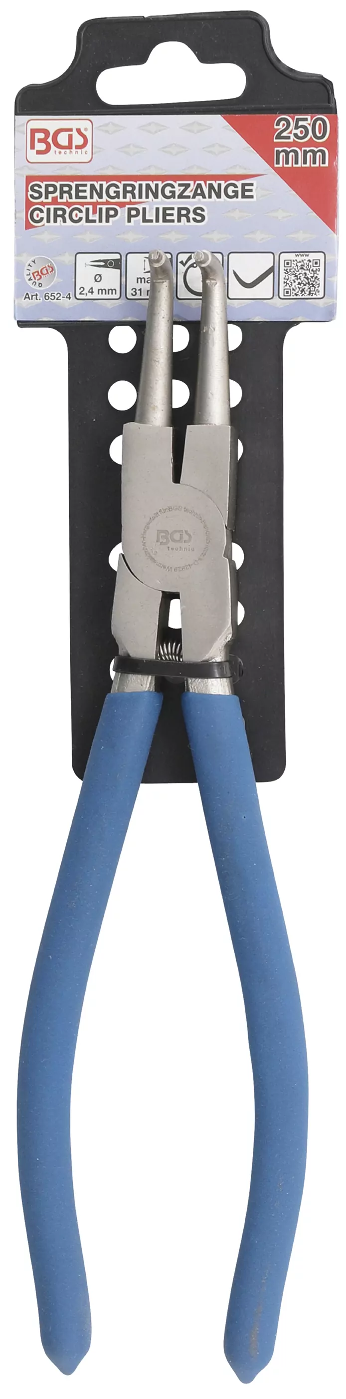 Sprengringzange | abgewinkelt | für Innensprengringe | 250 mm