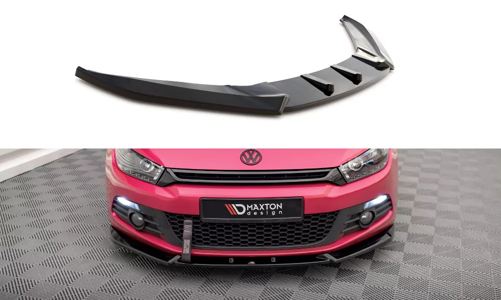 Front Ansatz V.3 Für Volkswagen Scirocco Mk3 Schwarz Hochglanz