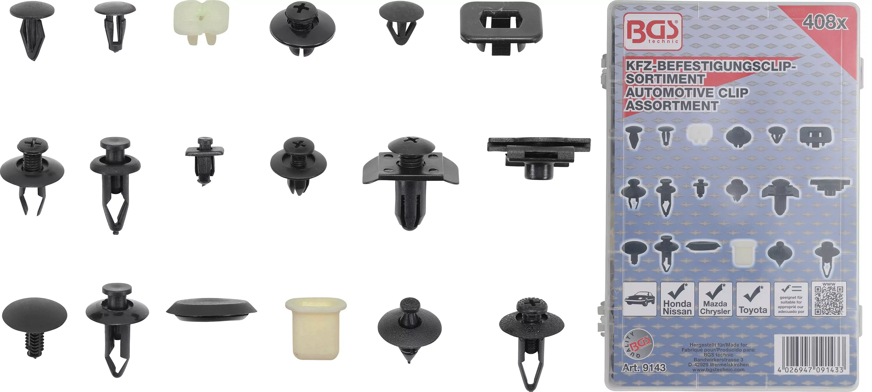 Kfz-Befestigungsclip-Sortiment für Nissan | 408-tlg.