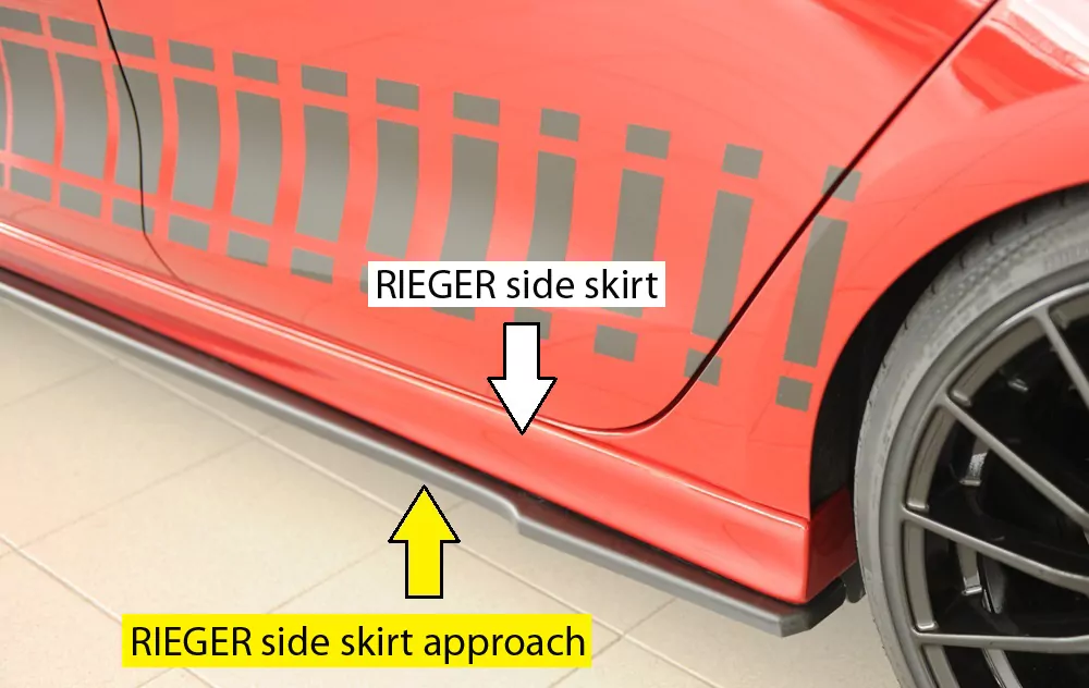 Rieger Seitenschweller links ansatz matt schwarz für Seat Leon (KL) 5-tür. (ST/Sportstourer) 09.20-06.24 (bis Facelift)