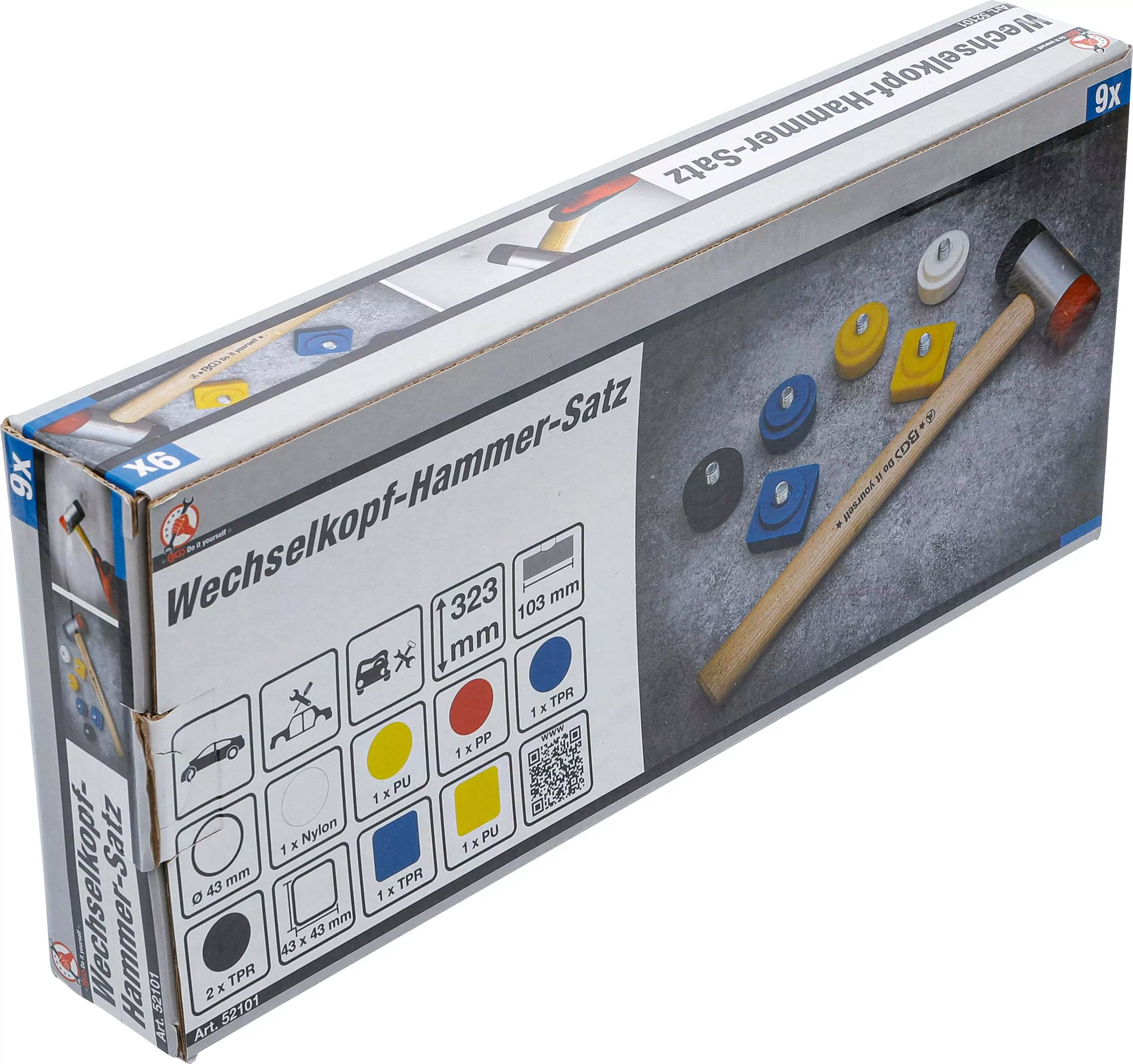Wechselkopf-Hammer-Satz | Ø 43 mm | 9-tlg.