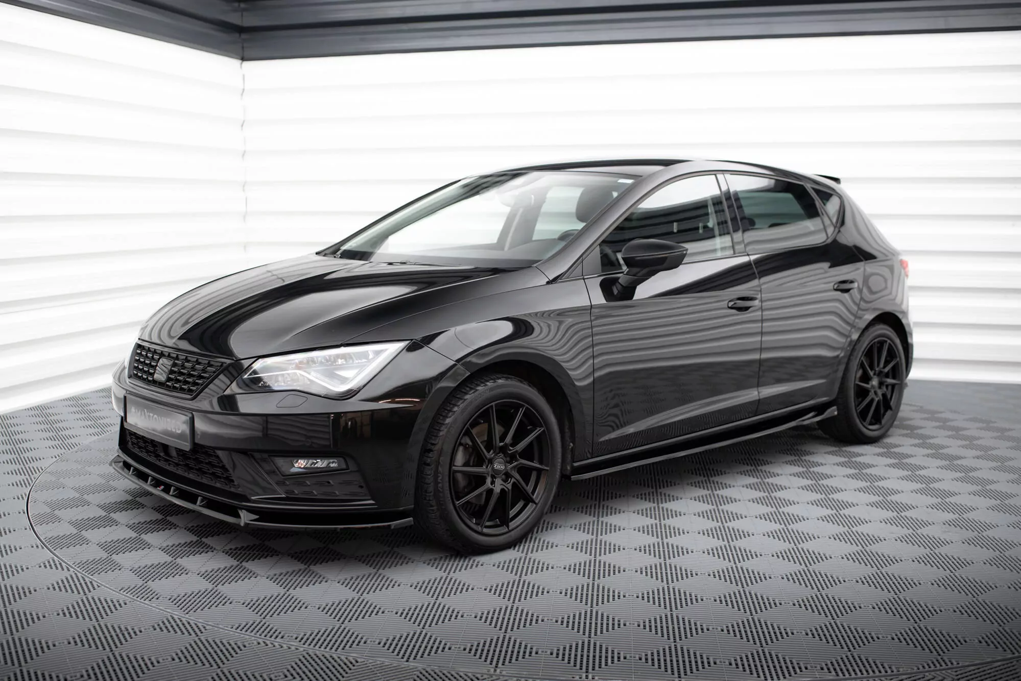 Seitenschweller Ansatz Passend Für Passend Für V.4 Seat Leon Cupra / FR Mk3 FL Schwarz Hochglanz Schwarz Hochglanz