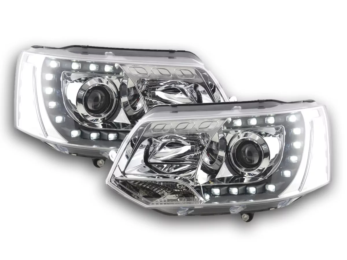 Scheinwerfer Set Daylight LED Tagfahrlicht VW Bus T5 Bj. ab 2009 chrom