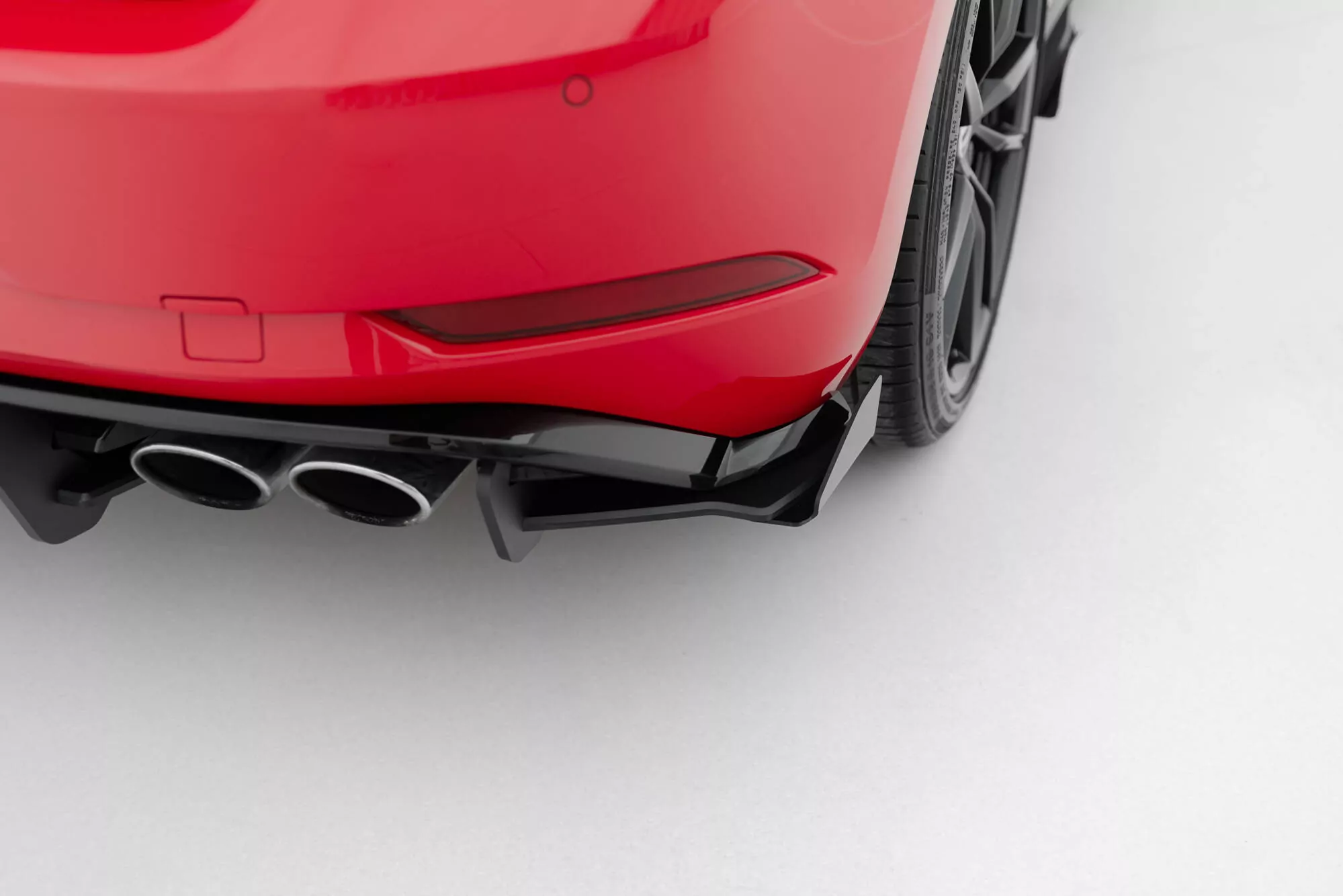 Rennen Haltbarkeit Heck Ansatz Flaps Diffusor Passend Für + Flaps VW Golf 7 R Facelift Schwarz Hochglanz