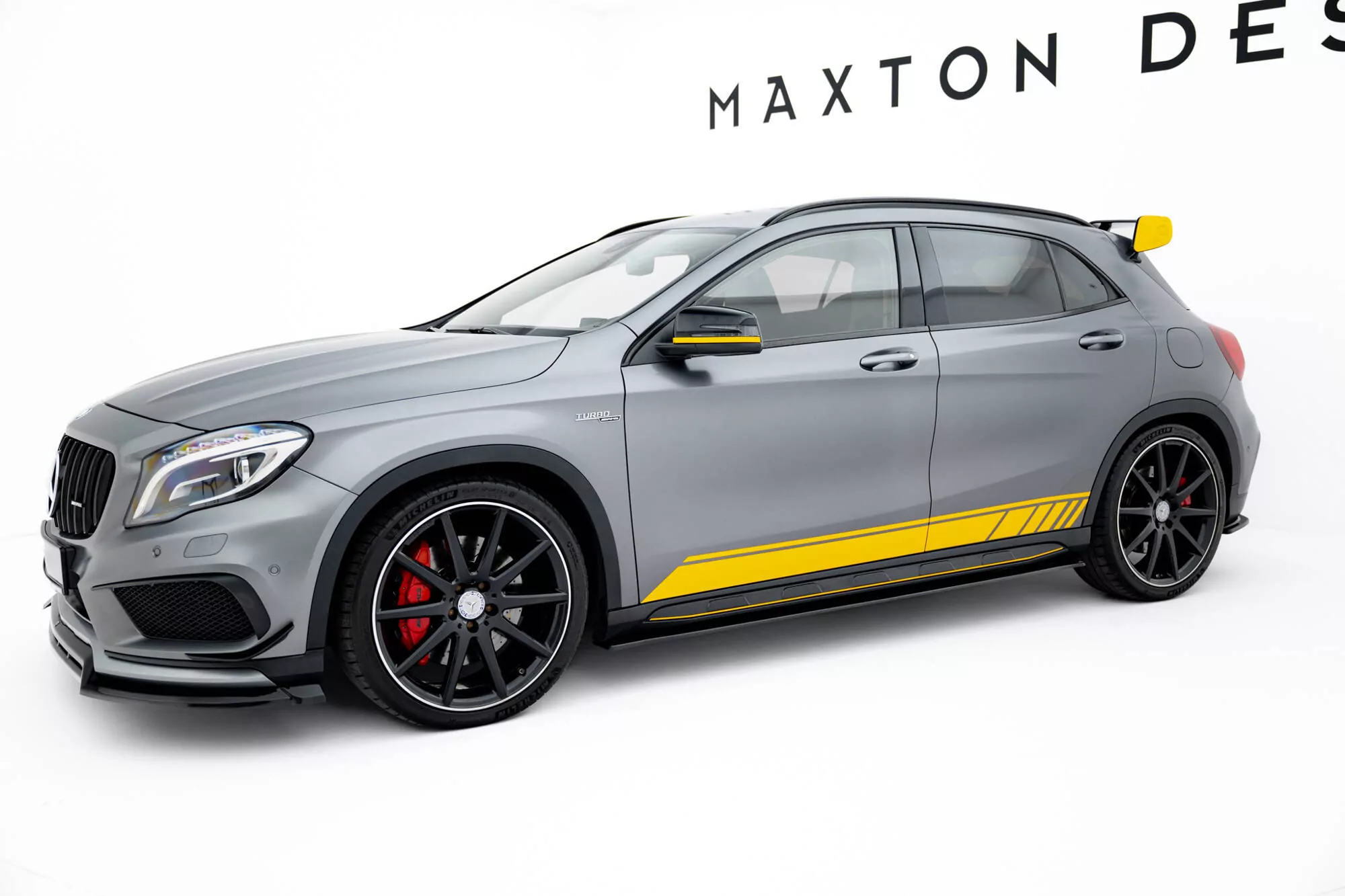 Seitenschweller Ansatz Passend Für Passend Für Mercedes GLA 45 AMG SUV (X156) Schwarz Hochglanz Schwarz Hochglanz
