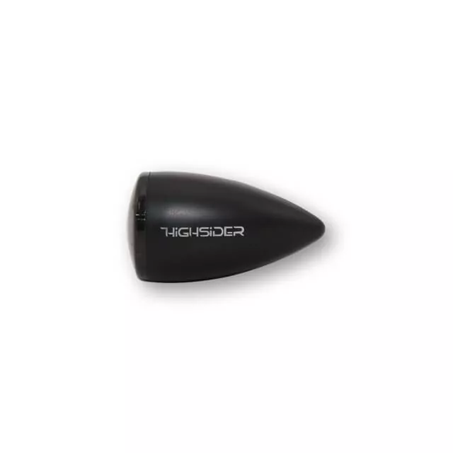 HIGHSIDER Pro Apollo Bullet LED Blinker Gehäuse Schwarz / Linse Rauchgrau (Paar), Vorn & Hinten