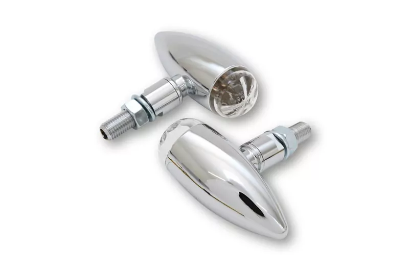 HIGHSIDER pro Micro-Bullet LED Indicator Chrome/Translucent E-Approved (Pair)