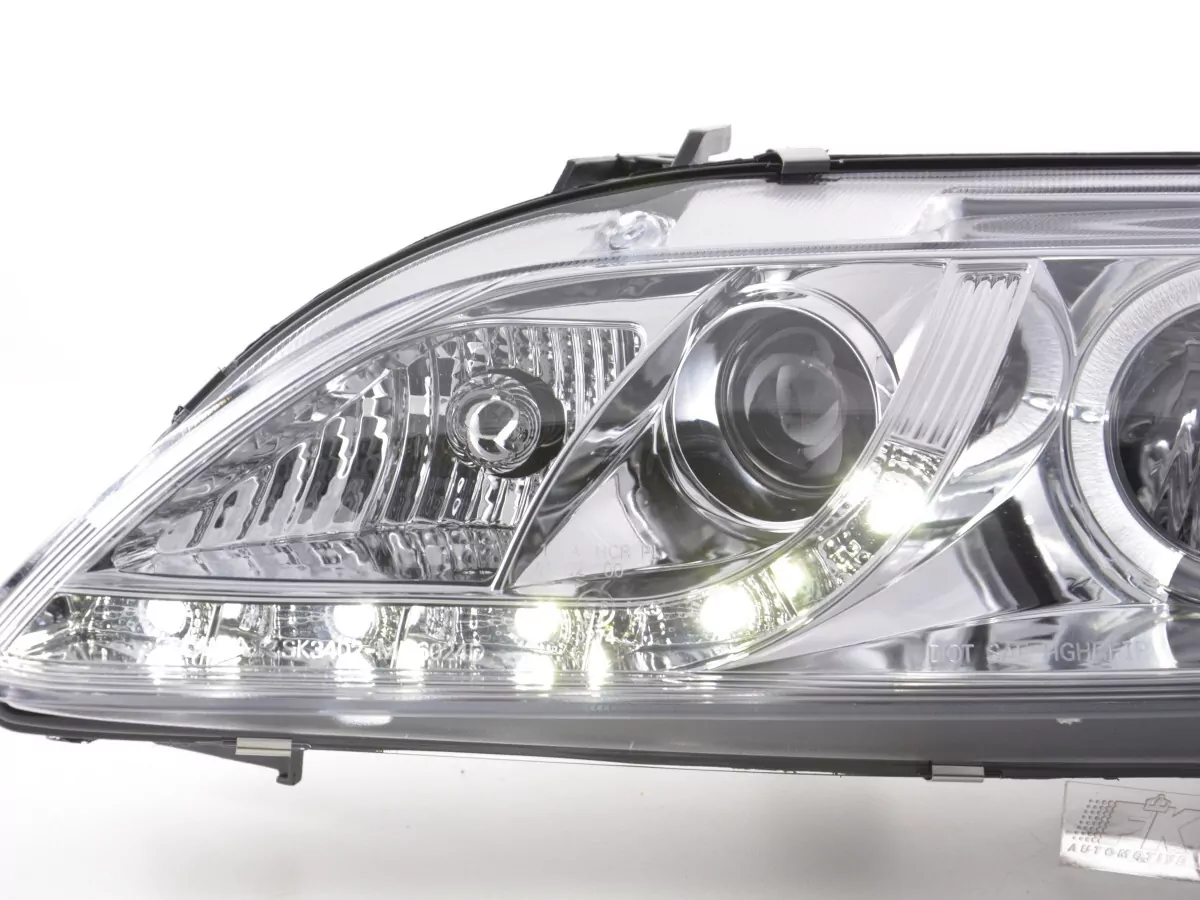 Scheinwerfer Set Daylight LED TFL-Optik Mazda 6 Limo Bj. 02-07 chrom