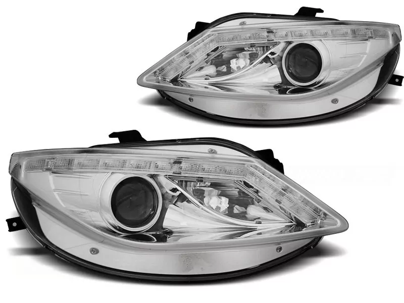 HEADLIGHTS DAYLIGHT CHROME with LED INDICATOR fits SEAT IBIZA 6J 06.08-12