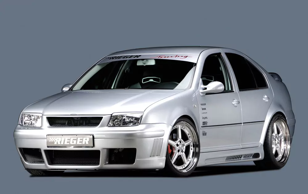 Rieger Spoilerstoßstange für VW Bora (1J) -   mit Halbmond für Motorhaube carbon optik