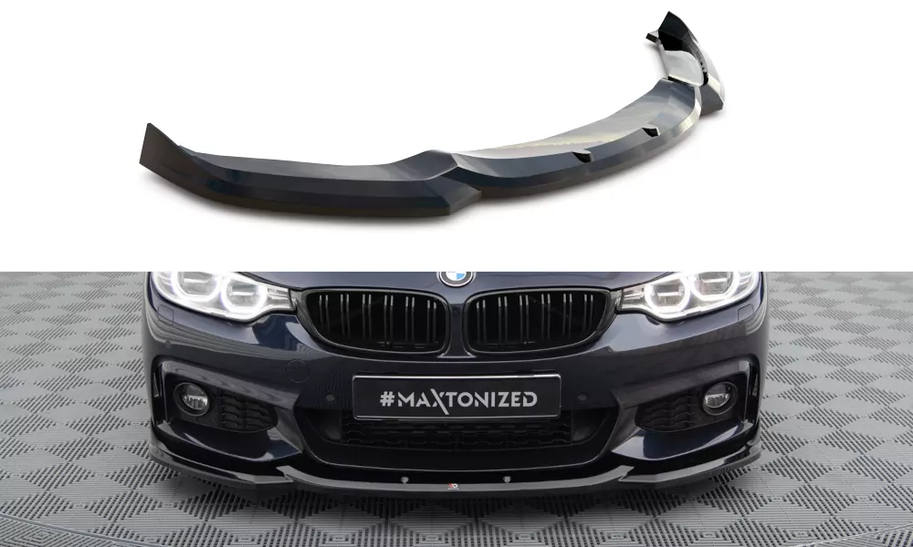 Front Ansatz V.6 Für BMW 4er Coupe / Gran Coupe / Cabrio M-Paket F32 / F36 / F33 Schwarz Hochglanz