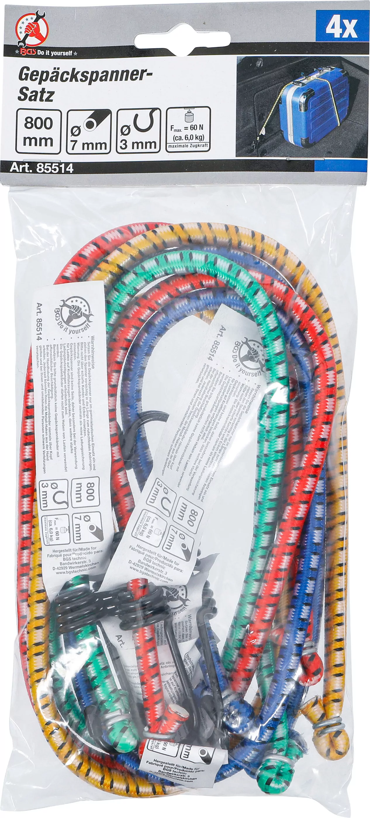 Gepäckspanner-Satz | 800 mm | 4-tlg.