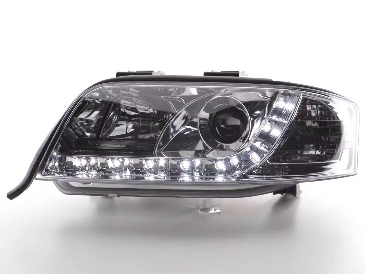 Scheinwerfer Set Daylight LED TFL-Optik Audi A6 Typ 4B Bj. 97-01 chrom