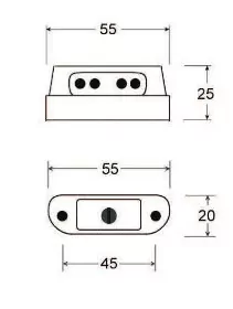 LED-Kennzeichenbeleuchtung "Zest" Schraubenabstand: 45mm | E-geprüft | chrom | Alu
