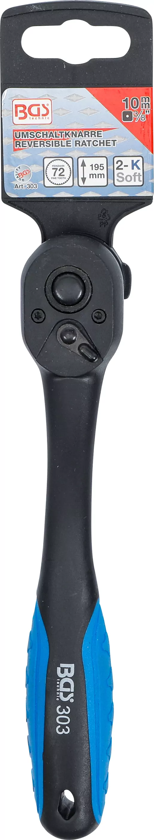 Umschaltknarre, kunststoff-ummantelt | Abtrieb Außenvierkant 10 mm (3/8")