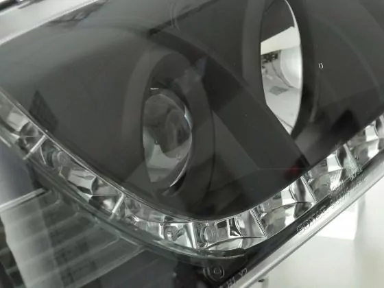 Scheinwerfer Set Daylight LED Tagfahrlicht VW Golf 3 Bj. 91-97 schwarz
