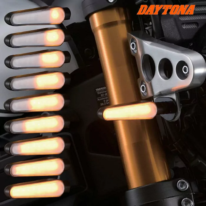 LED-Blinker "RAY" | SEQ | Alu | schwarz | M8 Paar | L 114,5 x T 24 x H 19,6mm | E-geprüft