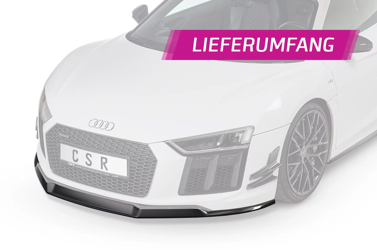 Cup-Spoilerlippe mit ABE für Audi R8 (Typ 4S) CSL451-M Carbon Look (matt)