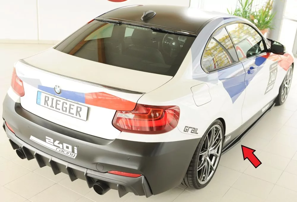 Rieger Seitenschweller rechts ansatz matt schwarz für BMW 2er F23  (1C) Cabrio 07.17- (ab Facelift) LCI