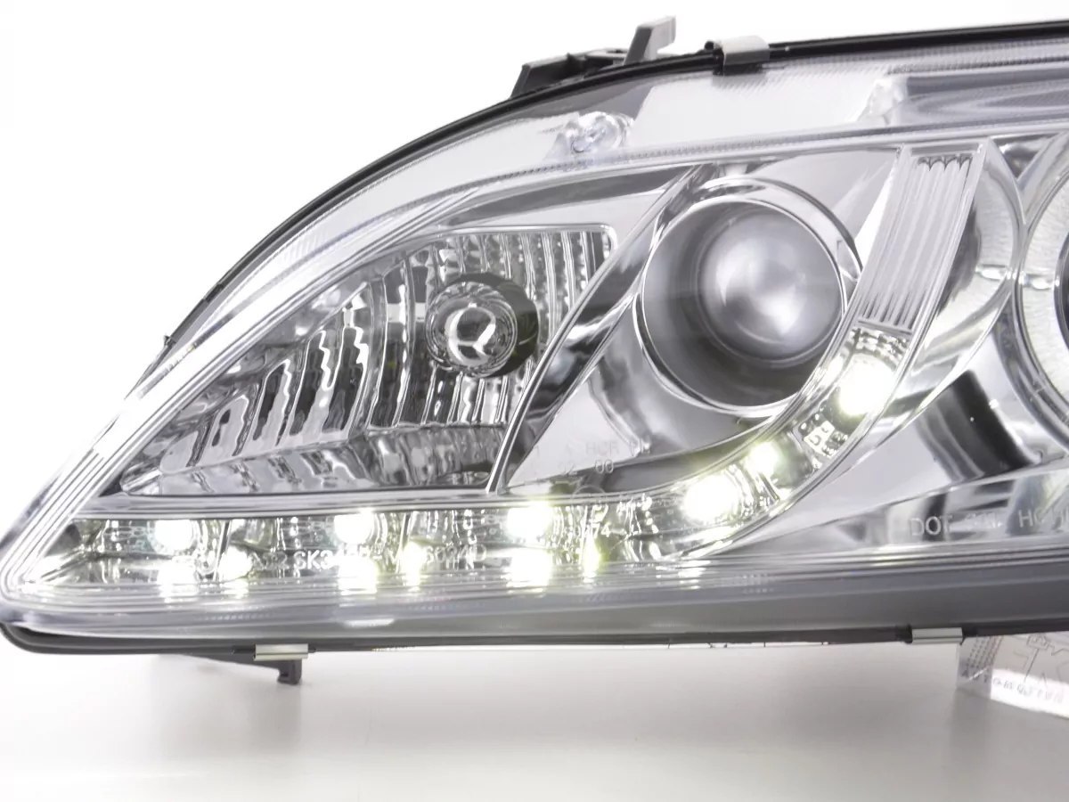 Scheinwerfer Set Daylight LED TFL-Optik Mazda 6 Limo Bj. 02-07 chrom