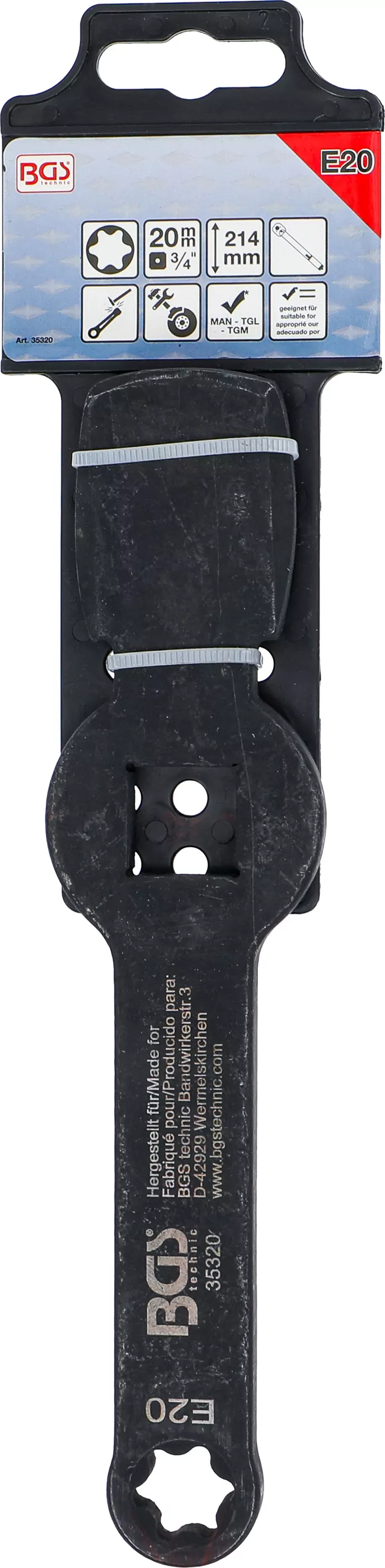 Schlag-Ringschlüssel | E-Profil (für Torx) | mit 2 Schlagflächen | SW E20