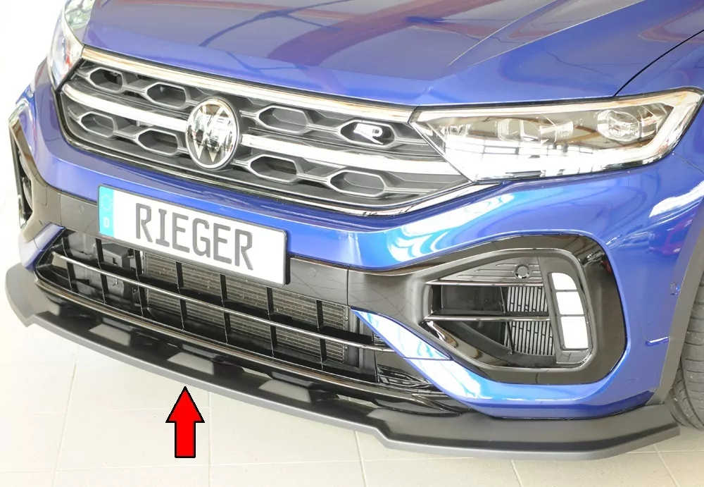 Rieger Spoilerschwert nur für R / R-Line matt schwarz für VW T-Roc R (A1) 5-tür. 01.22- (ab Facelift)