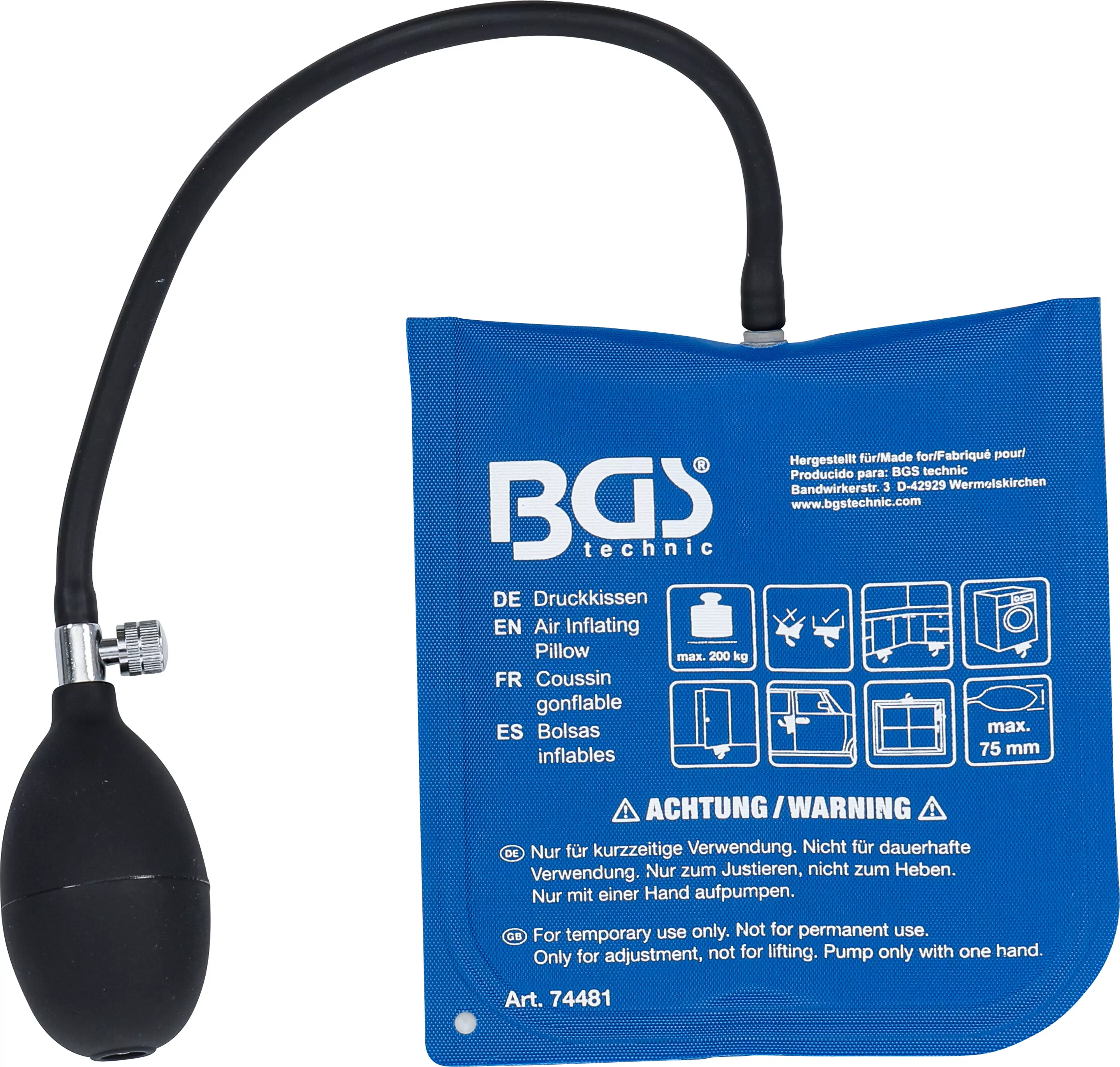 Druckkissen | mit Handpumpe | Quadrat | 165 x 150 mm