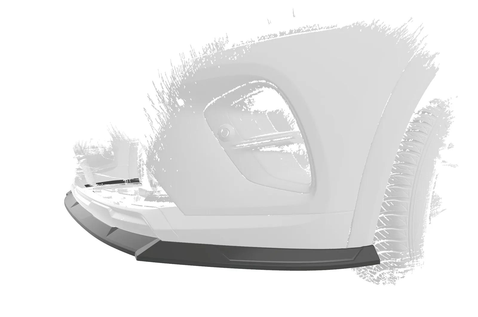 Cup-Spoilerlippe mit ABE für Renault Captur 2 CSL637 Schwarz Strukturiert