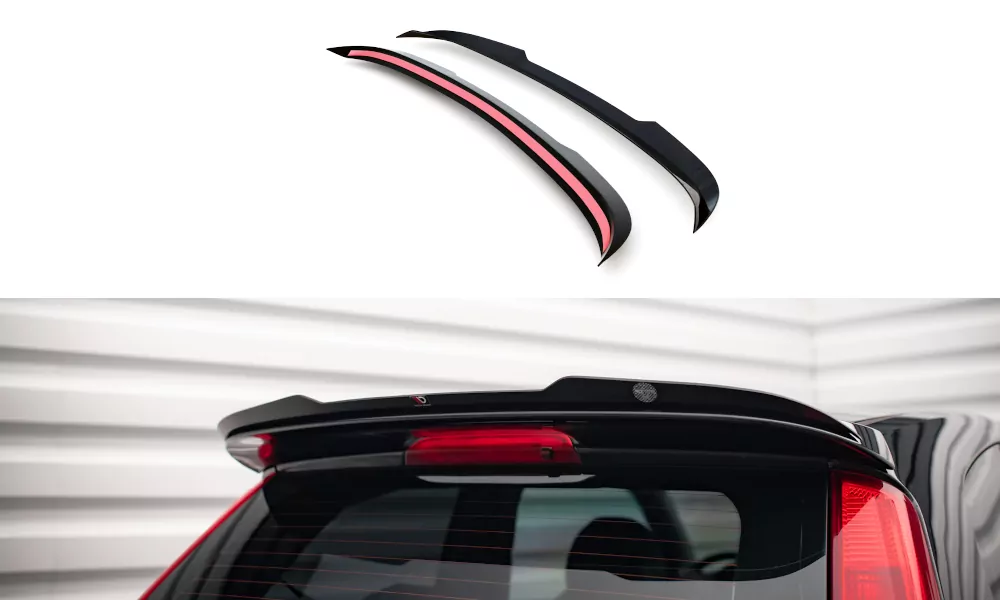 Spoiler CAP Passend Für V.2 Passend Für FORD FIESTA MK6 ST  Schwarz Hochglanz Schwarz Hochglanz