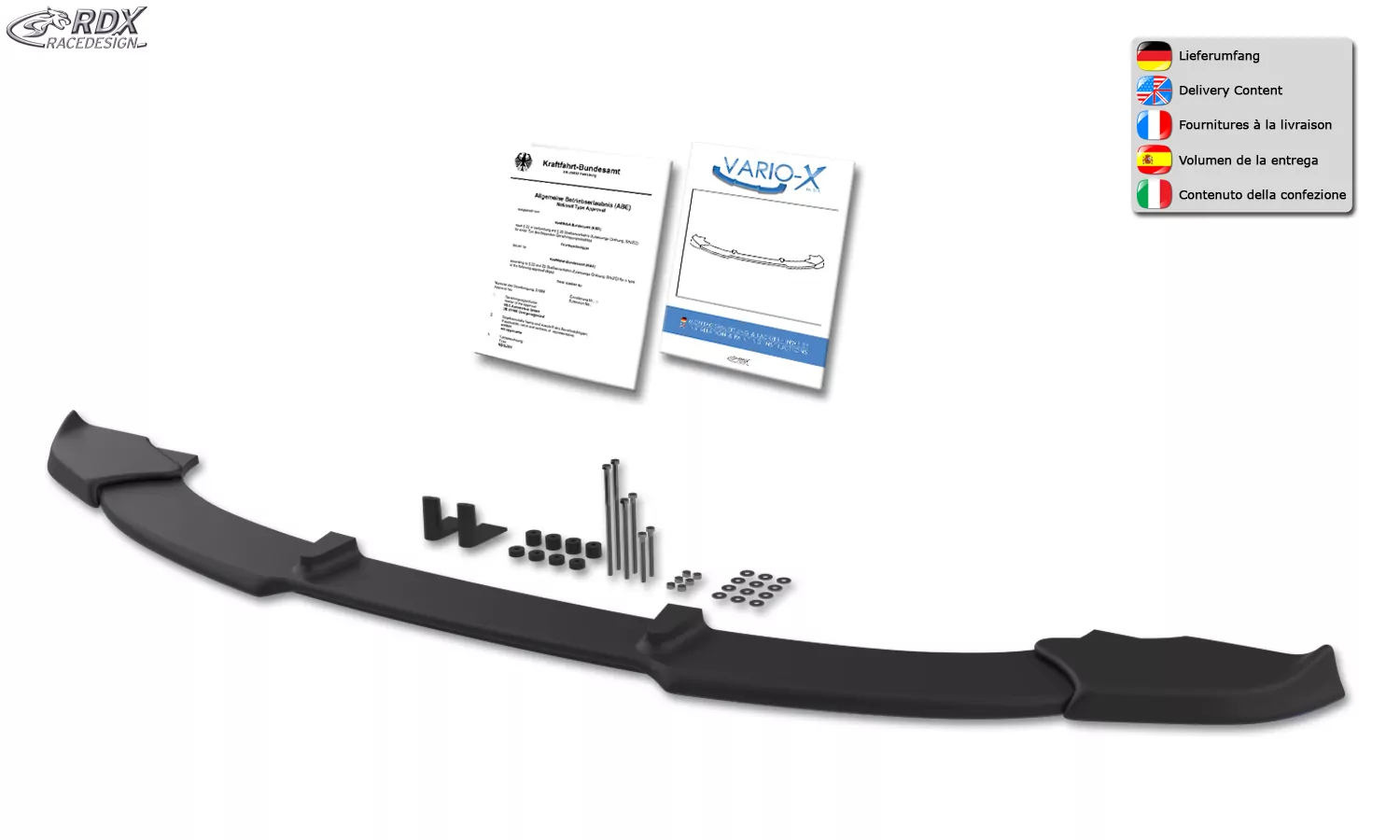 RDX Frontspoiler VARIO-X für BMW X6 E71 (incl. M50) Frontlippe Front Ansatz Vorne Spoilerlippe