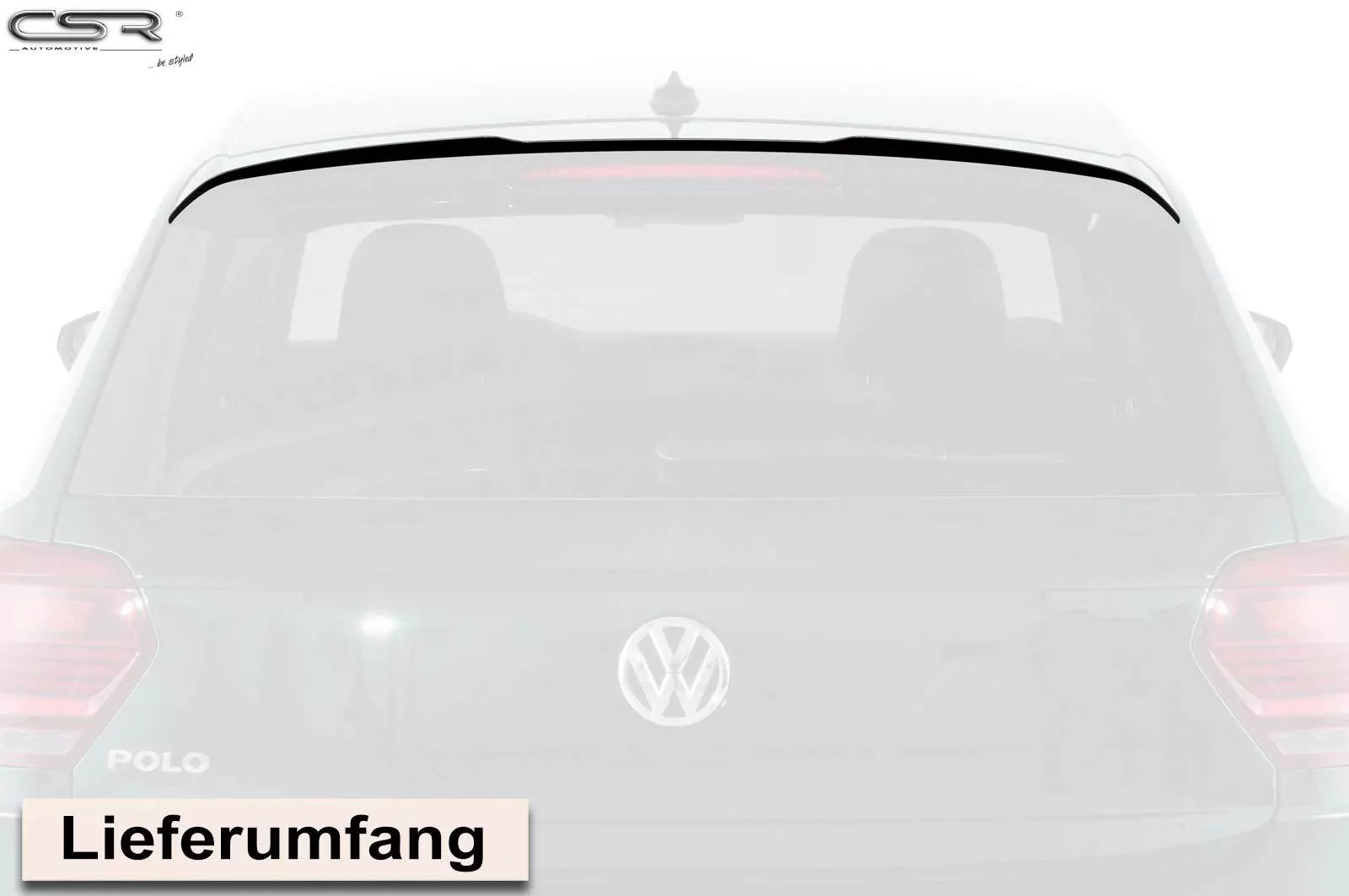 Heckflügel mit ABE für VW Polo VI 2G (Typ AW) HF581-M Carbon Look (matt)