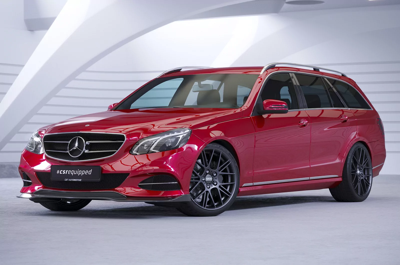 Cup-Spoilerlippe mit ABE für Mercedes Benz E-Klasse (W212/S212) CSL751 Schwarz Strukturiert