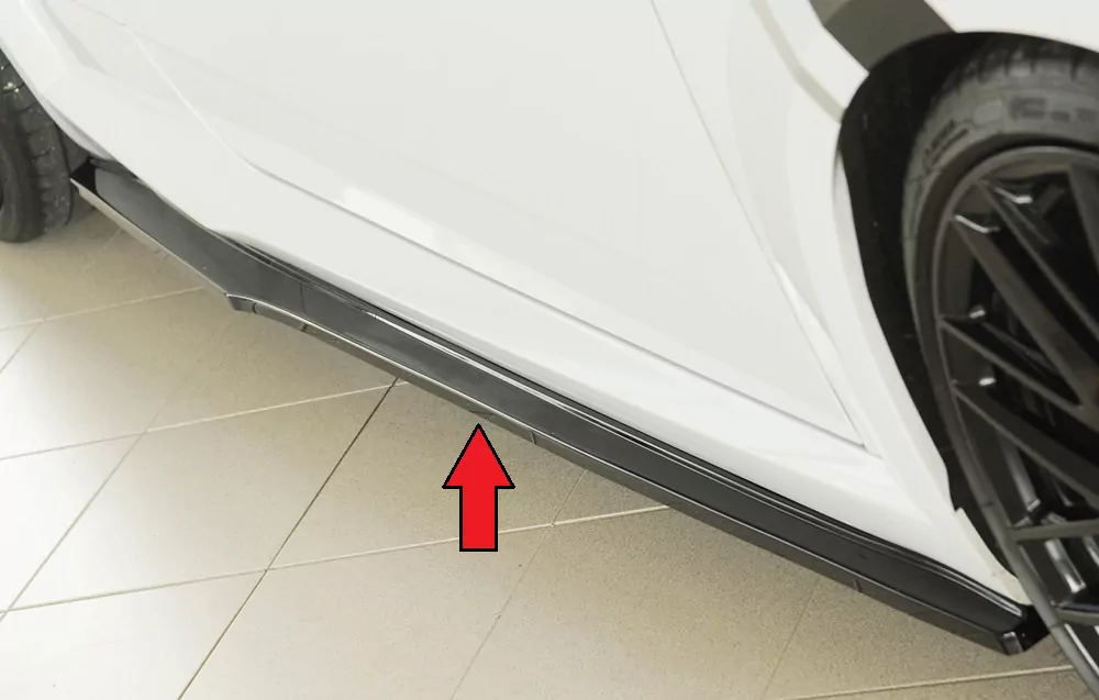 Rieger Seitenschweller rechts ansatz (ca. 19mm) glanz schwarz für Audi TTS (8J-FV/8S) Roadster 07.14-08.18 (bis Facelift)