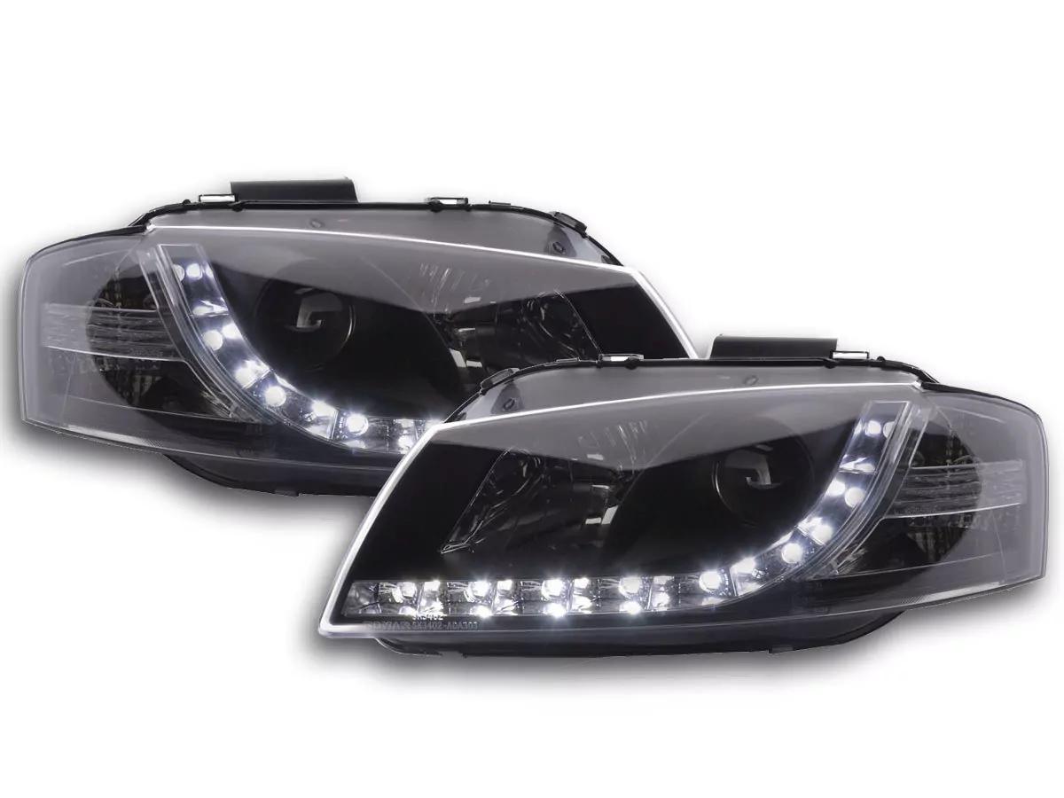 Scheinwerfer Set Daylight LED TFL-Optik Audi A3 Typ 8P Bj. 03-07 schwarz