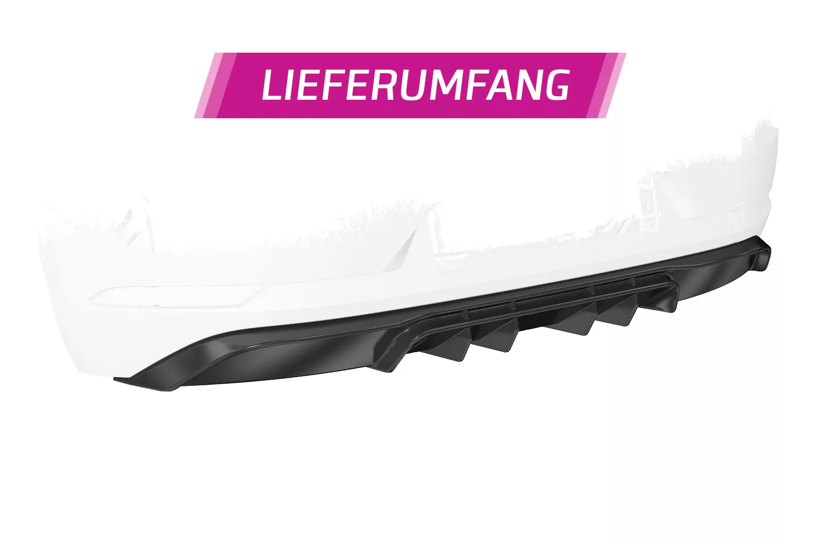 Heckansatz für VW Golf 7 (Typ AU) HA302 Schwarz Strukturiert