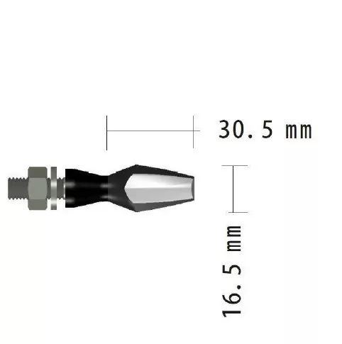 Smd-blinker Bold | Sequenziell | Alu | Schwarz | Paar | Getönt | M8 | L 65 X Ø 19mm| E-geprüft