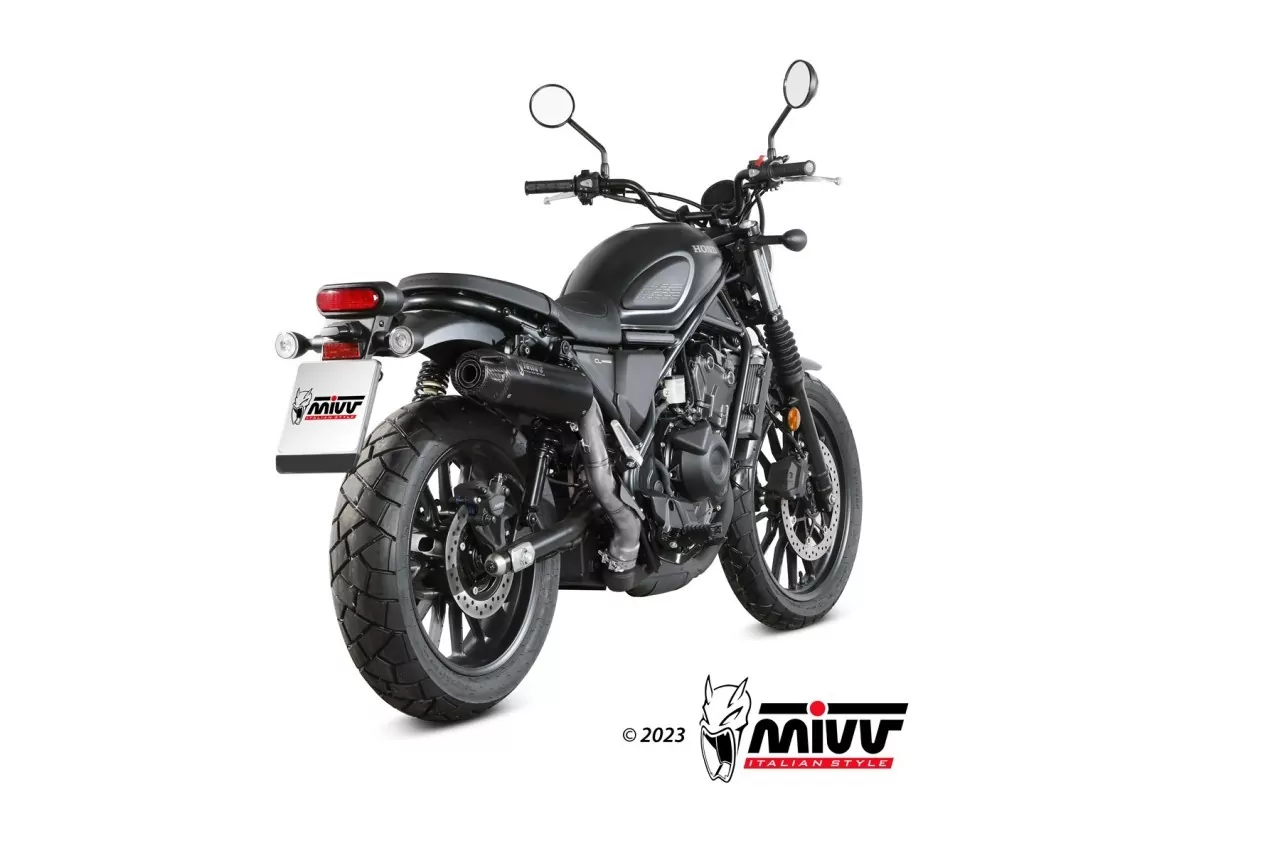 MIVV HR-1 Edelstahl Schwarz Mit Langer Carbonendkappe HONDA CL 500 23-24